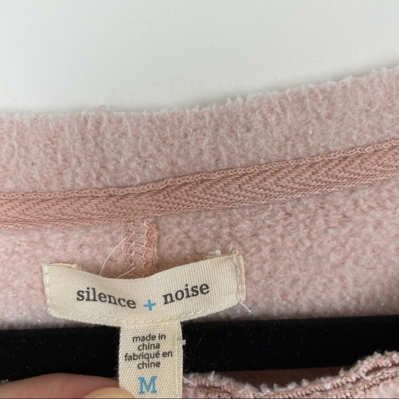 Silence + Noise Pink Dress Sweatshirt Cap Sleeve Crew Neck Woman's Size M NWT - Picture 4 of 8